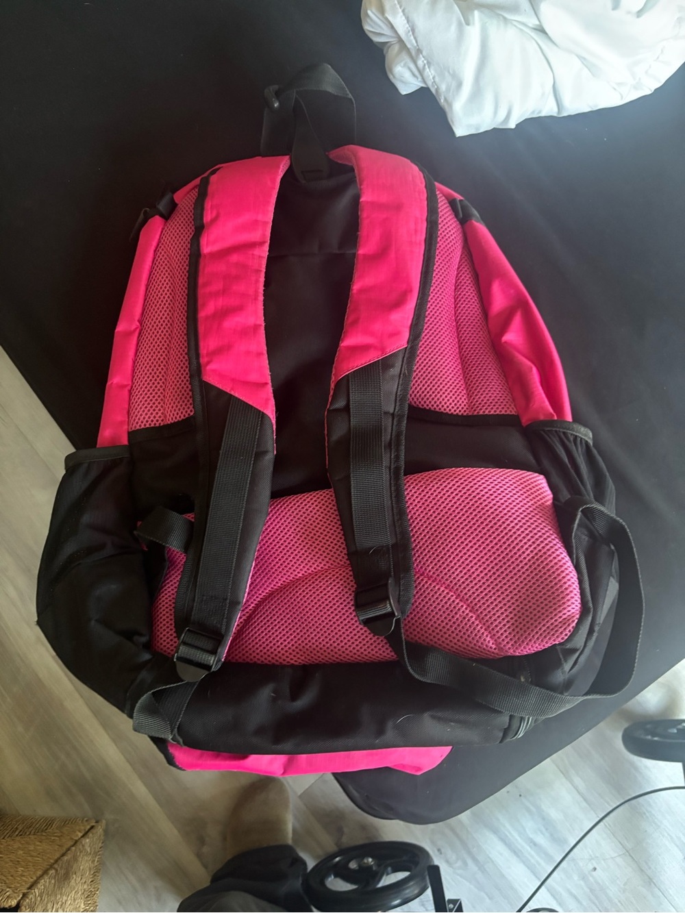 Amazon Pink and Black Women's Backpack - Padded Straps